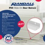 4 FT (48") PVC Slide-On Door Bottom | Adjustable Plastic Weatherstrip Door Bottom with Drip Cap | for 1 3/4” Doors | Fits Gaps 3/8” to 7/8” | Made in The USA (White) - Image 2