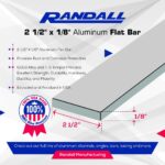 3 ft Aluminum Flat Bar Stock, 6063-T6, Mill Finish, Corrosion-Resistant, Easy to Cut, Drill, Weld & Fabricate,  (2 1/2" x 1/8") - Image 2