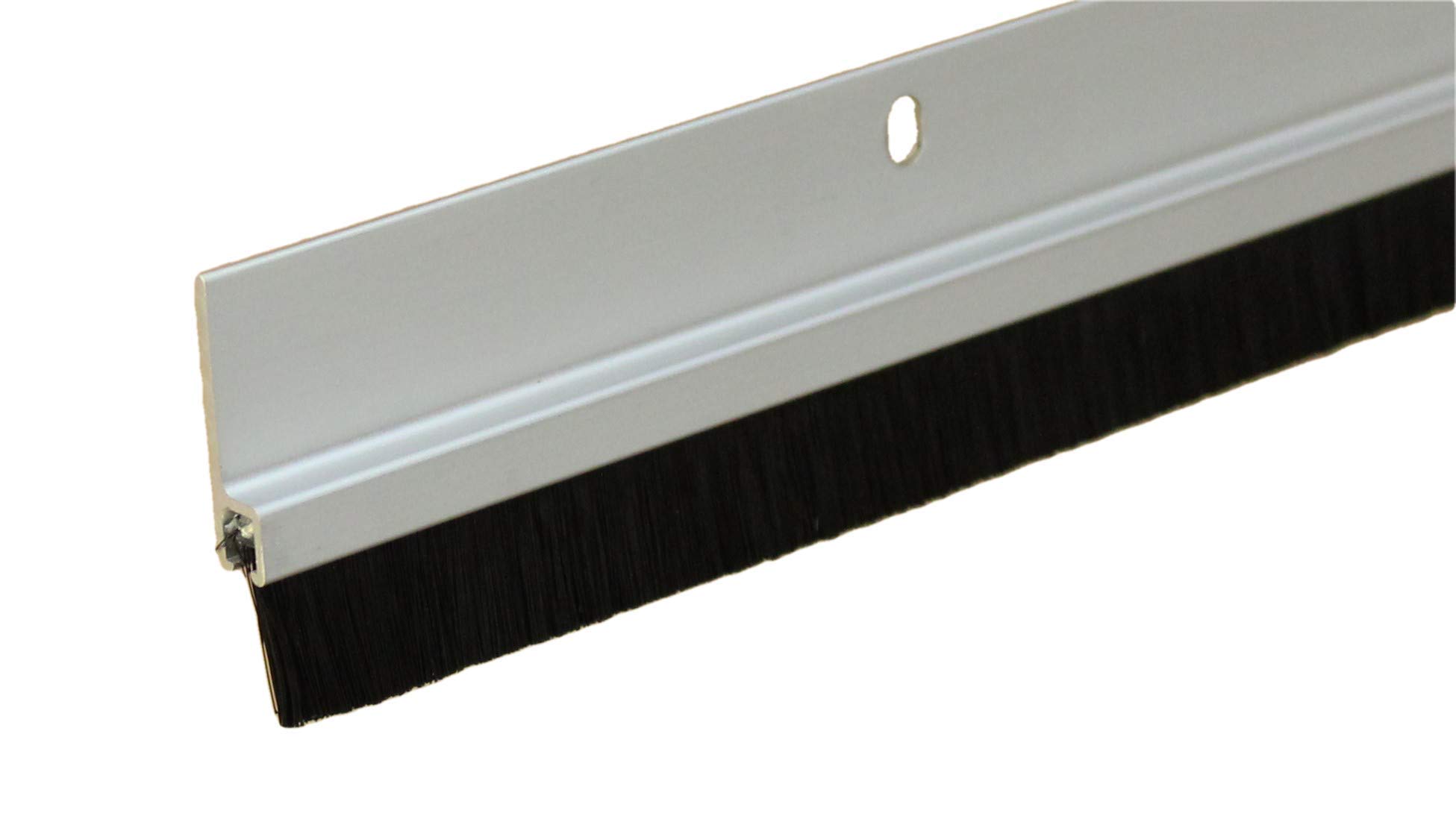 Version 1.0.0 84" Long Brush Door Sweep with .750" Long Black Brush (Clear Anodized) - Image 1