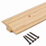 2" Unfinished Oak T-Molding – 5/8" High | 3 FT Solid Oak Tee Molding Strip | Pre-Drilled with Nails Included | Floor Transition Strip for Equal Height Floors |  (3 FT)