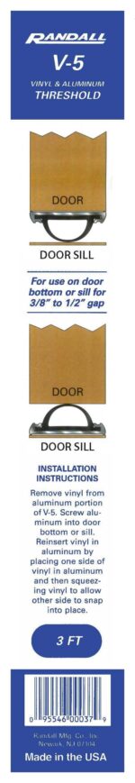 36" Mini Threshold or Door Bottom 1 1/4" Wide for 1/4"-3/8" High Gaps (Black) - Image 5