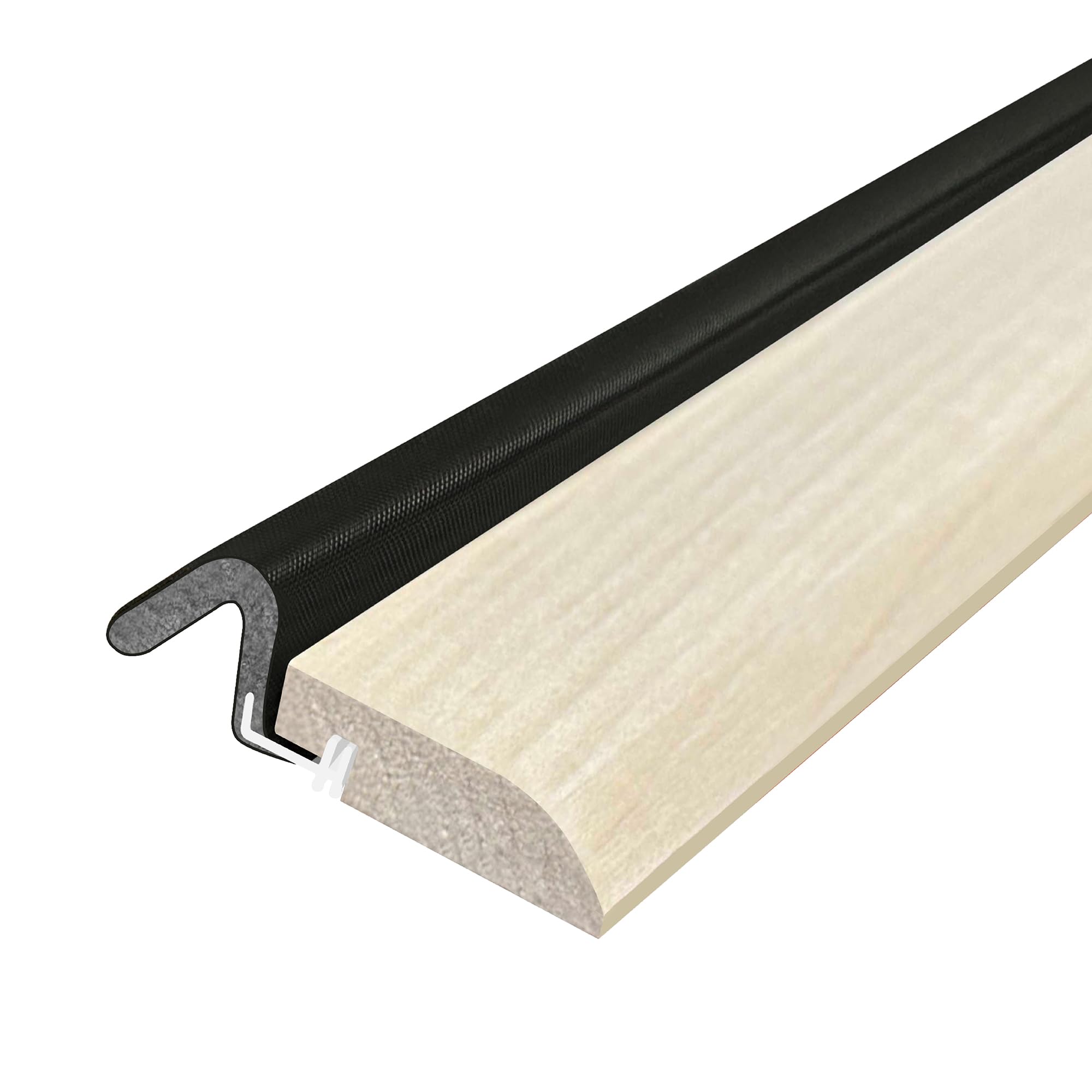 Version 1.0.0 Streamline Pattern Door Stop Set, with Q-LON Weatherstrip 2-7 FT (84") Pieces and 1-3 FT (37") Piece (Black Q-LON WEATHERSTRIP) - Image 1