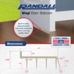 Beige Vinyl Door Bottom for 1 3/4" - 2" Thick Doors (3 FT Long) - Image 4