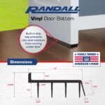 3 FT Brown Vinyl Door Bottom Seal –Door Bottom & Draft Guard for 1 3/4" to 2" Thick Doors | All-Season Protection by Randall Manufacturing Co., Inc - Image 3