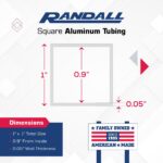 Randall Manufacturing Co., Inc | Aluminum Structural Sections | 92" x 1” Square Tubing | .050” Wall | Clear Anodized Aluminum | Easy to Clean & Paint | Great for Commercial & At Home Projects - Image 2