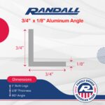 72" x 3/4" x 1/8" Clear Anodized Aluminum Angle -  by Randall Manufacturing Co., Inc - Image 2