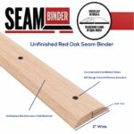6 FT - Red Oak Mini Threshold Seam Binder – 2" Wide x 5/16" Thick – Solid Wood Floor Transition Strip – Countersunk Holes – Stainable – Made in USA by Randall Manufacturing (6 FT) - Image 2