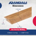 72" Oak Overlap Edging for Laminate & LVT Flooring | 4.5MM Overlap x 1 3/8” Wide | Pre-Finished with Natural Color Stain | Floor Transition Strip | Nails Included | (6 FT, Prefinished) - Image 3