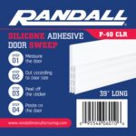 Adhesive Backed Door Draft Stopper – Silicone Under Door Sweep for Interior & Exterior Doors, Noise & Air Insulation, Self Stick Weather Stripping Door Seal, 2" W x 39" L (Clear) by Randall Mfg - Image 7