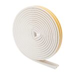 White EPDM D Profile Weather Stripping Door Seal, Self-Adhesive Door Weather Stripping & Window Seal Strip, 5/16" Wide x 1/4" Thick x 17' Long - Image 7