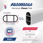 Aluminum Closet Pole – 1 3/16" H x 19/32" W x 1mm Thick | Heavy-Duty Rust-Resistant Wardrobe Rod | For Built-In Closets, Garment Racks & Cabinets – Cut to Size (Silver, 72") - Image 3