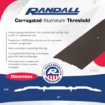 6" x 1/4" Fluted Aluminum Threshold – Dark Bronze | Heavy Duty 6 Inch Wide x 1/4 Inch High Door Saddle | Pre-Drilled Countersunk Holes, Screws Included, Cut to Size |  by Randall Mfg (3 FT) - Image 2
