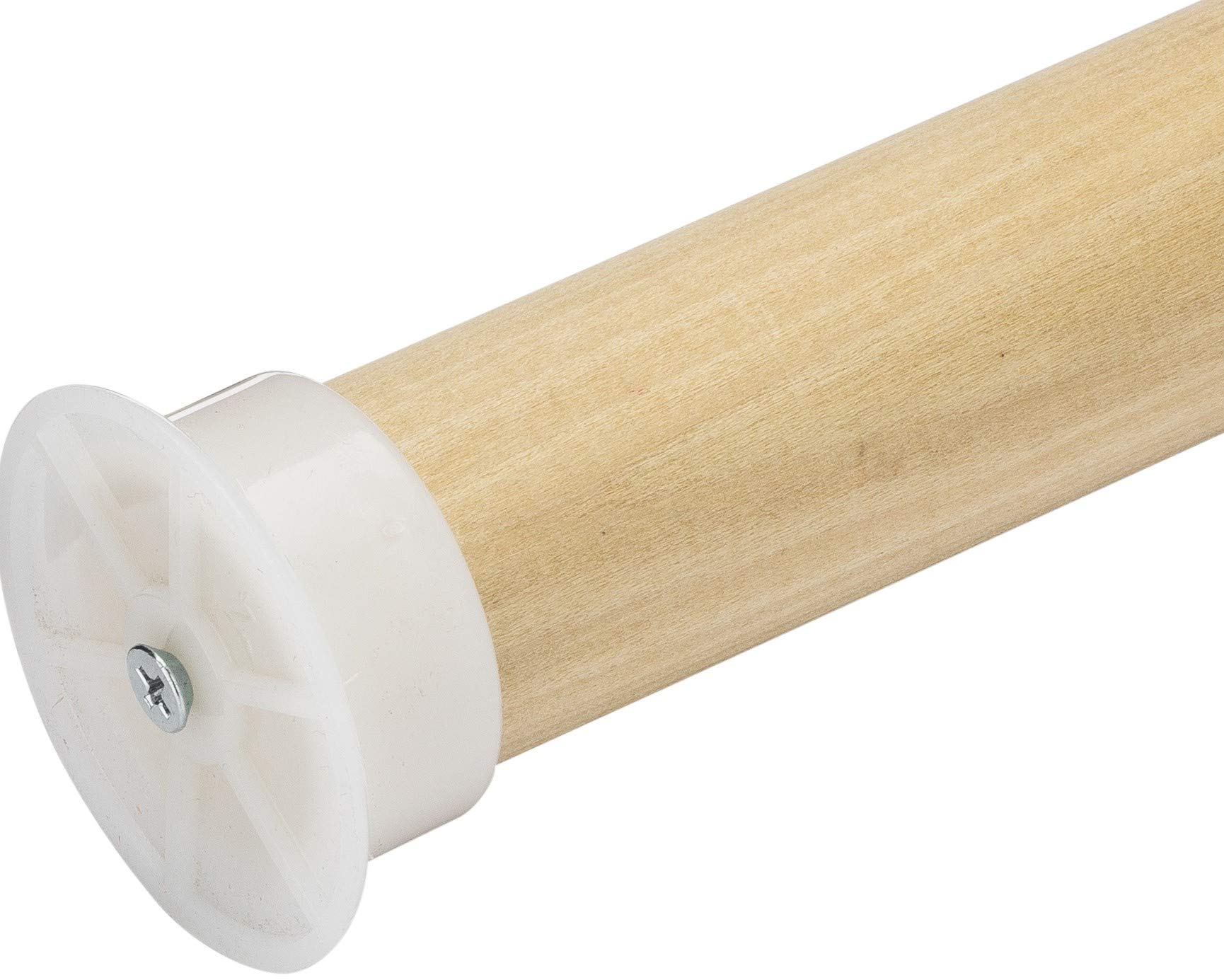 Version 1.0.0 Closet Rod for Hanging Clothes, 3 FT Wood Closet Pole, 1-3/8" Thick Heavy Duty Closet Rod with Plastic Brackets & Screws, Natural Clothes Hanging Rod for Closet Organization, - Image 1