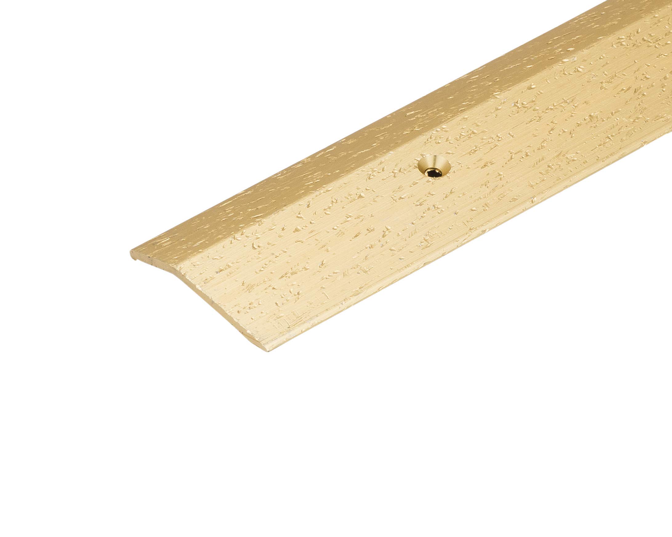 Version 1.0.0 3 FT Hammered Satin Gold Transition Strip – 1.5” Wide Floor Reducer with Countersunk Screw Holes | Aluminum Threshold Trim for Floor Height Changes | Durable Anodized Finish | - Image 1