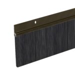 Heavy Duty Brush Door Sweep | Aluminum Holder with 3" Extra-Long Polypropylene Bristles | Weather Stripping Door Bottom Seal for Large Gaps – Exterior & Interior Doors (Brown, 48")