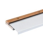 Exterior Inswing Threshold | Oak & Aluminum Adjustable Sill with Wood Base | 5 3/4” Wide | 3 Feet Long | Adjusts from 1 1/8” to 1 1/2” High | Silver Aluminum | Primed Wood Base