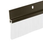 Aluminum & White Brush Door Sweep | Weatherproofing Solution for Gaps Up to 1 1/2" | Durable USA-Made Door Sweep Seal | Dust, Debris, and Draft Protection (Brown, 48")