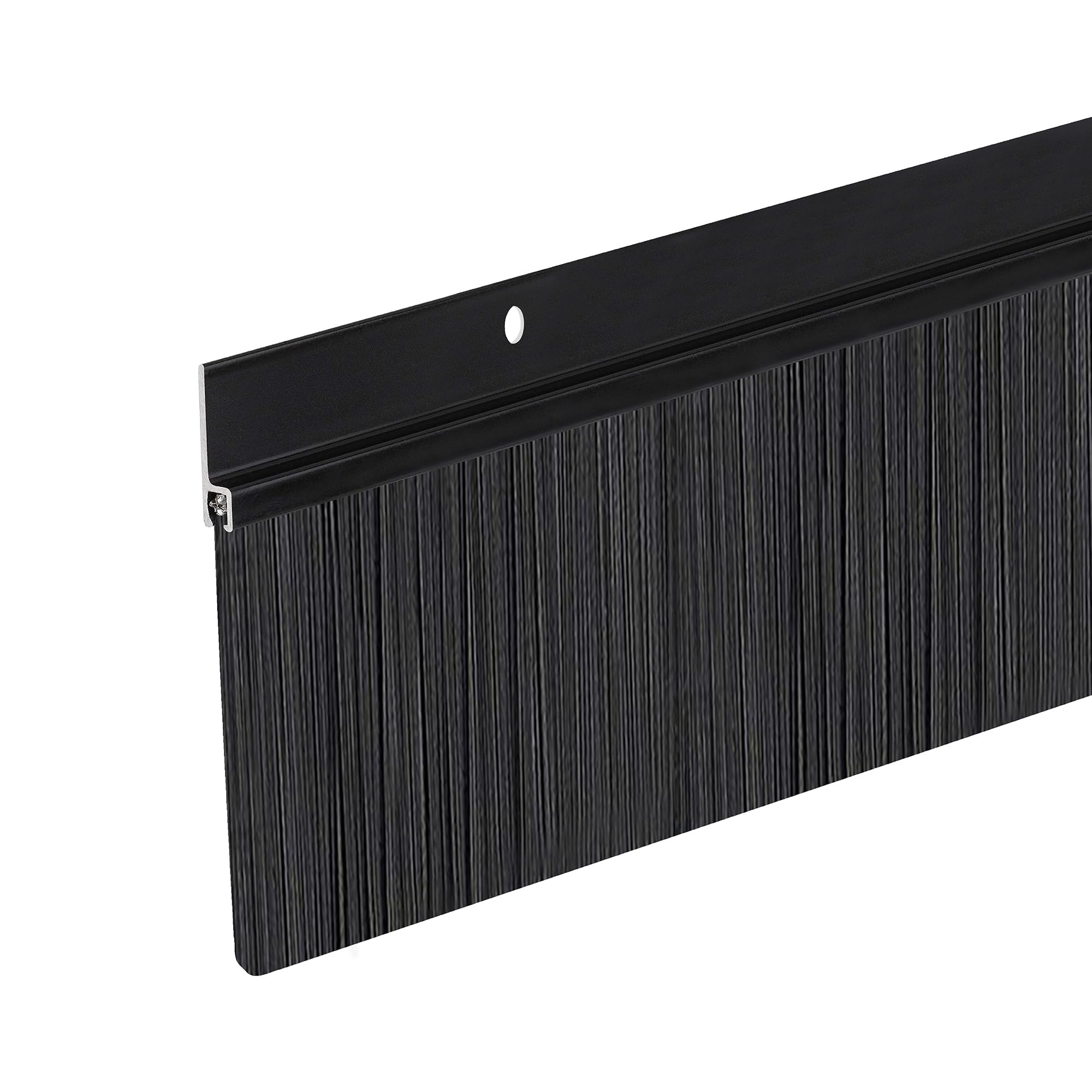 Version 1.0.0 Heavy Duty Brush Door Sweep | Aluminum Holder with 3" Extra-Long Polypropylene Bristles | Weather Stripping Door Bottom Seal for Large Gaps – Exterior & Interior Doors (Black, 36") - Image 1