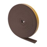 Brown EPDM D Profile Weather Stripping Door Seal, Self-Adhesive Door Weather Stripping & Window Seal Strip, 5/16" Wide x 1/4" Thick x 17' Long - Image 8