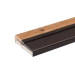 Oak & Aluminum Adjustable Threshold – 36" Brown Door Sill, 3-5/8″ Wide, Height Adjustable 1-1/8″-1-1/2″ – Heavy Gauge, Pre-Finished Red Oak,