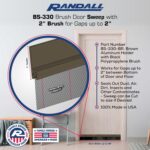 Heavy Duty Brush Door Sweep – 48" Long Brown Draft Stopper | Aluminum Holder with 2" Polypropylene Bristles | Weather Stripping Door Bottom Seal for Exterior & Interior Doors - Image 2