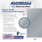 36" x 36" Plain Aluminum Sheet | .020" Thick | Silver Metal Sheet for Indoor & Outdoor Use | Lightweight & Rust-Resistant |  by Randall Manufacturing - Image 2