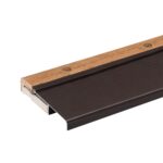 Exterior Inswing Threshold | Oak & Aluminum Adjustable Sill with Wood Base | 5 ¾” Wide | 6 Feet Long | Adjusts from 1 1/8” to 1 ½” High | Brown Aluminum | Primed Wood