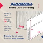 Adhesive Backed Door Draft Stopper – Silicone Under Door Sweep for Interior & Exterior Doors, Noise & Air Insulation, Self Stick Weather Stripping Door Seal, 2" W x 39" L (Black) by Randall Mfg - Image 4
