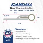 Extreme Temperature Door Weatherstrip Set – Top (36") & Two Side (84") Pieces | Heavy Duty Door Seal for Heat, Cold, Drafts, Noise & Energy Savings | All Season Weather Stripping Kit (Aluminum/Grey) - Image 2