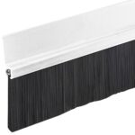 Adhesive Backed Brush Sweep Door Sweep (Clear Satin, 4 FT - 1 1/2" Long Brush)