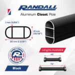 Aluminum Closet Pole – 1 3/16" H x 19/32" W x 1mm Thick | Heavy-Duty Rust-Resistant Wardrobe Rod | For Built-In Closets, Garment Racks & Cabinets – Cut to Size (Black, 72") - Image 3