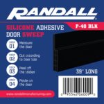 Adhesive Backed Door Draft Stopper – Silicone Under Door Sweep for Interior & Exterior Doors, Noise & Air Insulation, Self Stick Weather Stripping Door Seal, 2" W x 39" L (Black) by Randall Mfg - Image 7