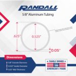 6 FT - 5/8" Anodized Aluminum Tubing .050" Wall 6063 Alloy T-6 Temper - Image 2