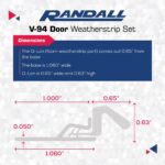Randall Manufacturing Co., Inc | Aluminum and Q-LON Weatherstrip Doorstop Set | 2 – 84” Side Pieces & 1 – 36” Top Piece | White | Easy Installation | Made in The USA - Image 3