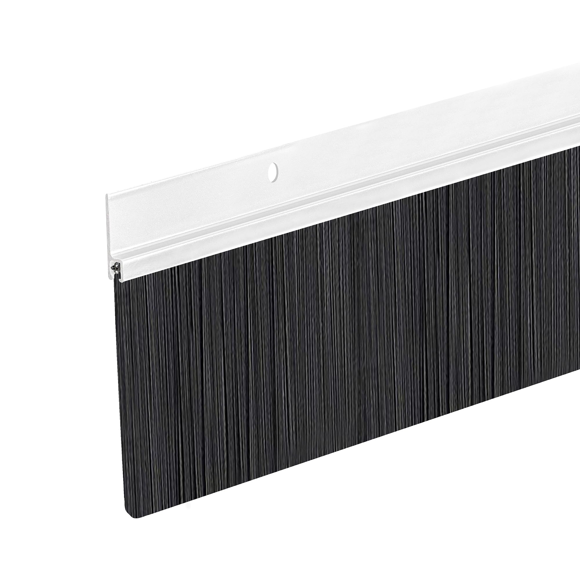 Version 1.0.0 Heavy Duty Brush Door Sweep | Aluminum Holder with 3" Extra-Long Polypropylene Bristles | Weather Stripping Door Bottom Seal for Large Gaps – Exterior & Interior Doors (Clear Anodized, 48") - Image 1