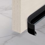 Adhesive Backed Door Draft Stopper – Self Stick PVC Brush Under Door Sweep | Noise & Air Insulation Weather Stripping Door Seal | Indoor & Outdoor Use | 2" W x 39" L (Black)