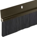 Heavy Duty Brush Door Sweep – 48" Long Brown Draft Stopper | Aluminum Holder with 2" Polypropylene Bristles | Weather Stripping Door Bottom Seal for Exterior & Interior Doors