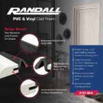 Door Weatherstripping Set with White PVC Carrier and Foam Gasket in Black | Door Draft Stopper for Sides and Top | Foam Weather Stripping Door Seal | Two 7 Foot and One 3 Foot Piece Fits Most Doors - Image 5