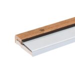 Oak & Aluminum Adjustable Threshold 3 5/8" Wide Adjustable from 1 1/8" to 1 1/2" High (48" Long Silver)
