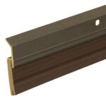Heavy Duty Weight Aluminum with Long Vinyl Door Sweep (4 FT, Brown)