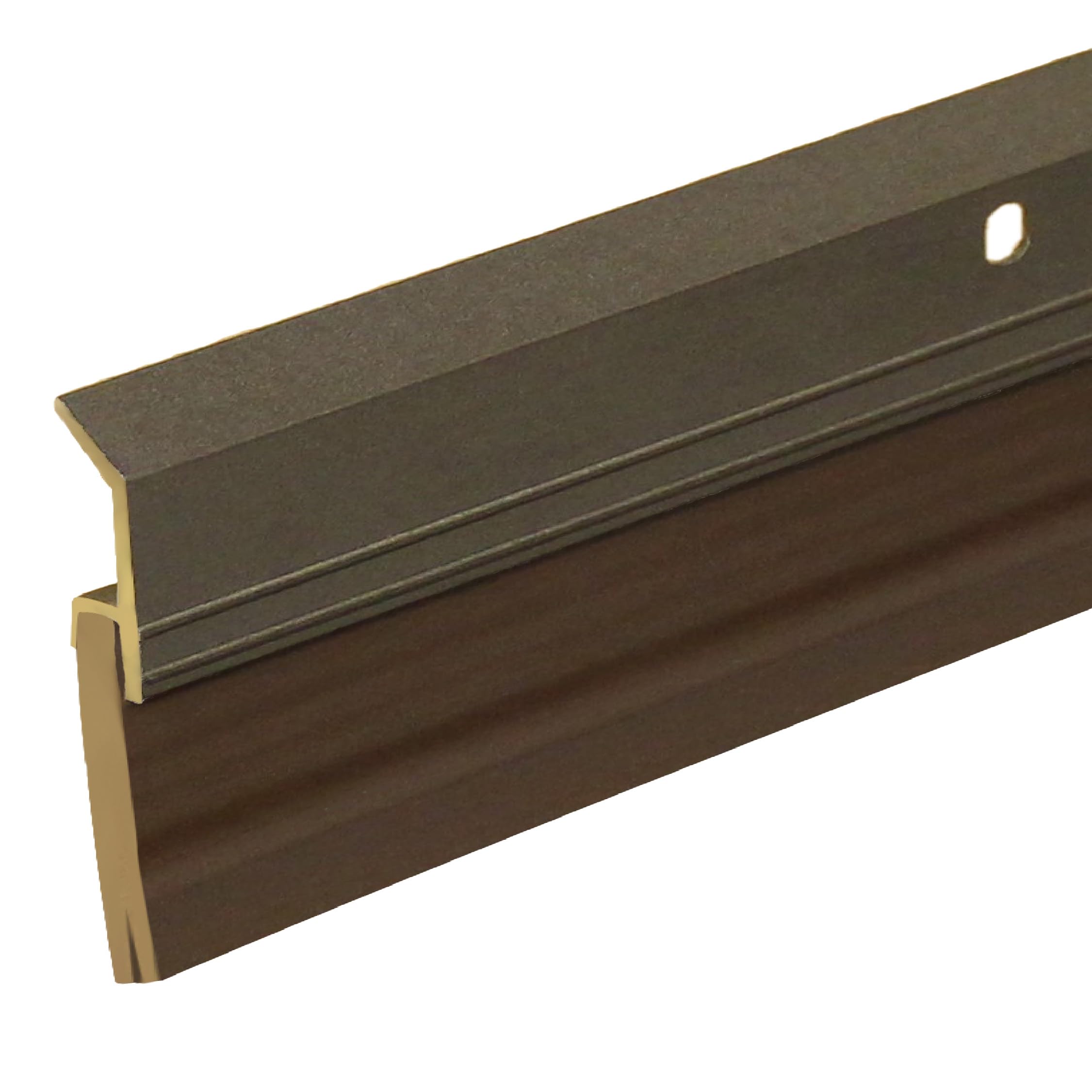 Version 1.0.0 Heavy Duty Weight Aluminum with Long Vinyl Door Sweep (4 FT, Brown) - Image 1