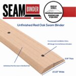 3 FT Unfinished Oak Floor Transition Strip 2 1/2” Wide – Solid Wood Seam Binder for Joining Hardwood, Laminate, or Tile Floors – Seam Binder with Pre-Drilled Mounting Holes –  (3 FT) - Image 2
