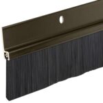 Brush Sweep Door Sweep with 1" Aluminum Holder and 1 1/2" Black Brush (4 FT Long Brown)