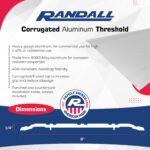 Randall Manufacturing | 8" x 1/4" Aluminum Threshold – Heavy-Duty Door Saddle –  | 6063 Alloy T-6 Temper | Countersunk Holes & Screws Included | Durable Floor Transition Plate (48") - Image 3