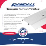 6 FT - 4" Wide x 1/2" High Fluted Aluminum Threshold (72 3/4" Long) - Image 2