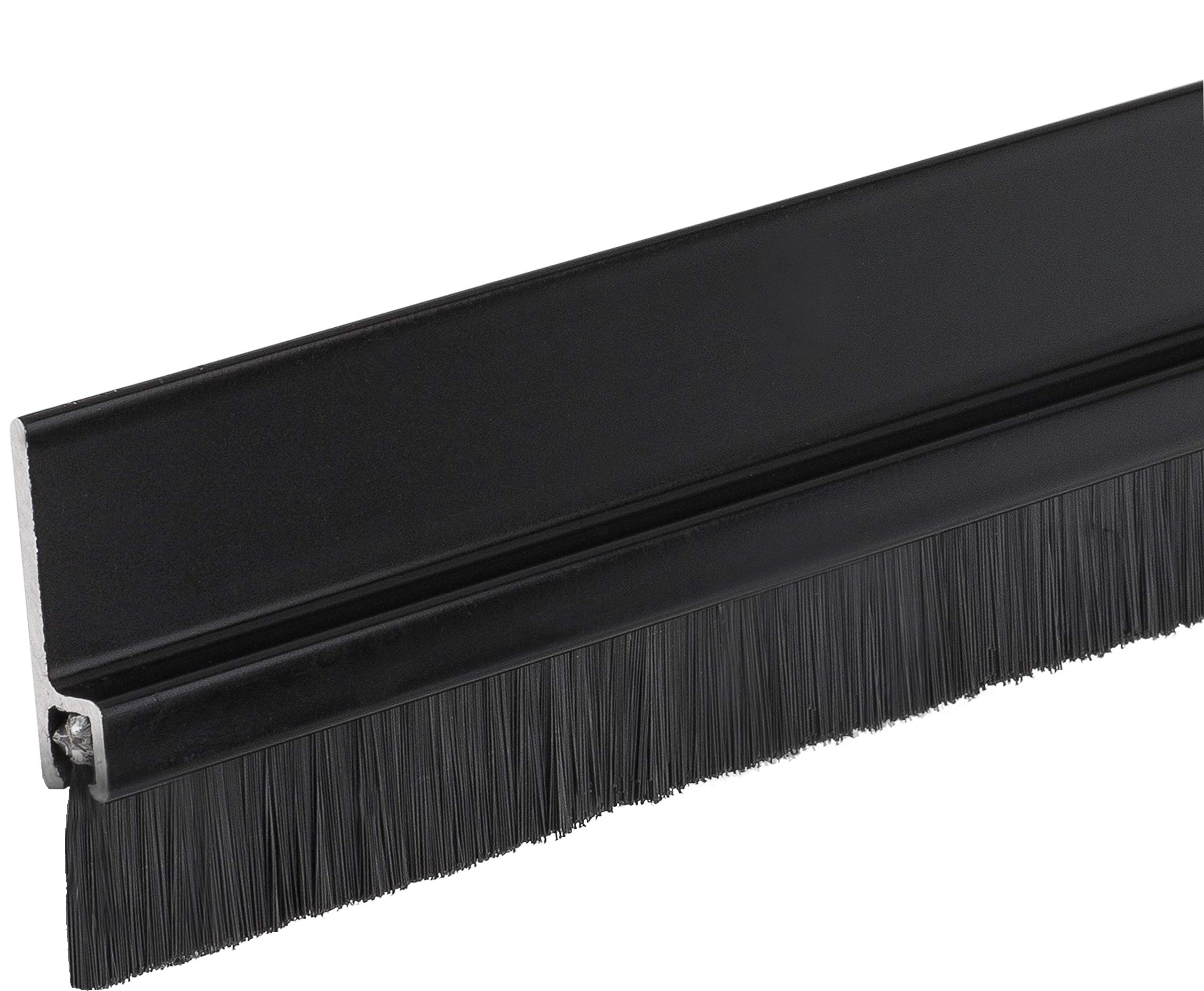 Version 1.0.0 Adhesive Backed Brush Sweep Door Sweep (Black, 3 FT - 3/4" Long Brush) - Image 1
