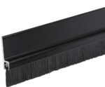 Self-Adhesive Brush Door Sweep – PVC Holder with 3/4" Black Poly Brush – Draft Stopper & Gap Seal for Doors – Easy Peel & Stick Installation – Weatherproof, Noise Reducing, Dust Blocking