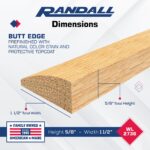 36" Red Oak Butt Edging/Reducer – 5/8" Thick x 1-1/2" Wide Prefinished with Natural Color Stain and Clear Protective Topcoat Solid Oak Transition Strip - Image 3
