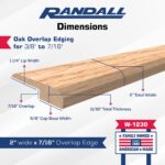 Red Oak Overlap Edging 72″ × 2″ – Overlaps 3/8"-7/16", American-Made Floor Transition Trim – Smooth Reducer – Includes Nails – Stainable Oak (72" x 2" Wide x 3/8" Overlap, Red Oak) - Image 2