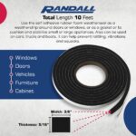 Sponge Rubber Tape - Self Adhesive Weatherstrip 10 FT Long (5/16" Thick x 3/8" Wide) - Image 3